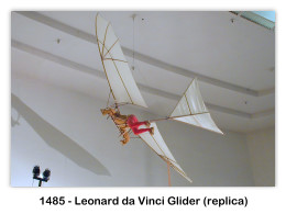 Model of 1485 Leonard da Vinci glider at the San Diego Aerospace Museum, San Diego, CA