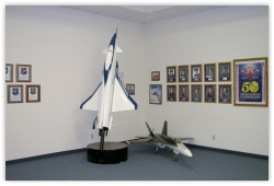 Aircraft model display at the Colonel Vernon P. Saxon Jr. Aerospace Museum