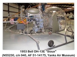 Bell OH-13E Sioux, AF 51-14157 U.S. Army Helicopter at the USA Yanks Air Museum