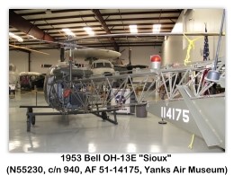 Bell OH-13E Sioux, AF 51-14157 U.S. Army Helicopter at the USA Yanks Air Museum