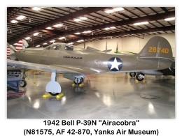 Bell P-39N Airacobra, AF 42-8740 at the USA Yanks Air Museum