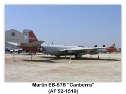 Martin EB-57B Canberra (AF 52-1519, c/n 102) on display (9/15/2004) at the March Field Air Museum, Riverside, California (Photos by John Shupek)