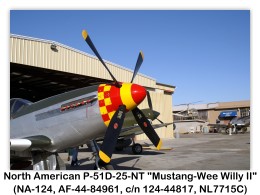 North American P-51D-25-NT Mustang (Wee Willy II) (NA-124, AF-44-84961 as 44-13334, c/n 124-44817, NL7715C) circa 1/6/2007 at the Planes of Fame Air Museum, Chino, California (Photos by John Shupek)